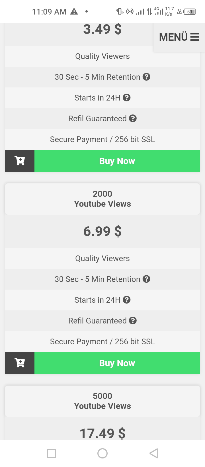 8,000 YOUTUBE VIEWS