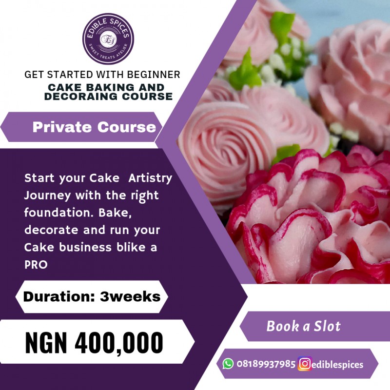 Buy BEGINNER CAKE BAKING AND DECORATING COURSE by Edible Spices on Selar.co