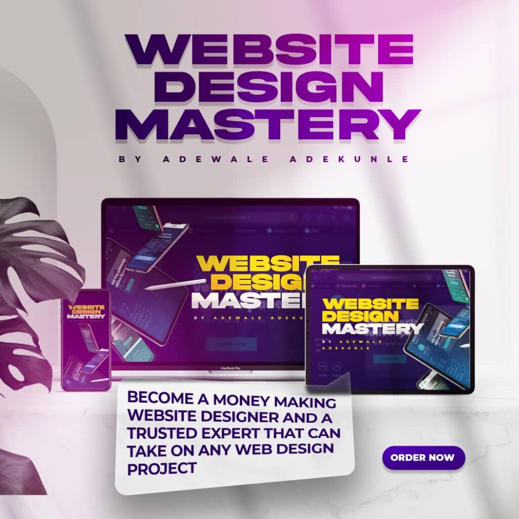WEB DESIGN MASTERY(BECOME A PROFESSSIONAL WEBSITE DESIGNER ANYWHERE IN THE WORLD)
