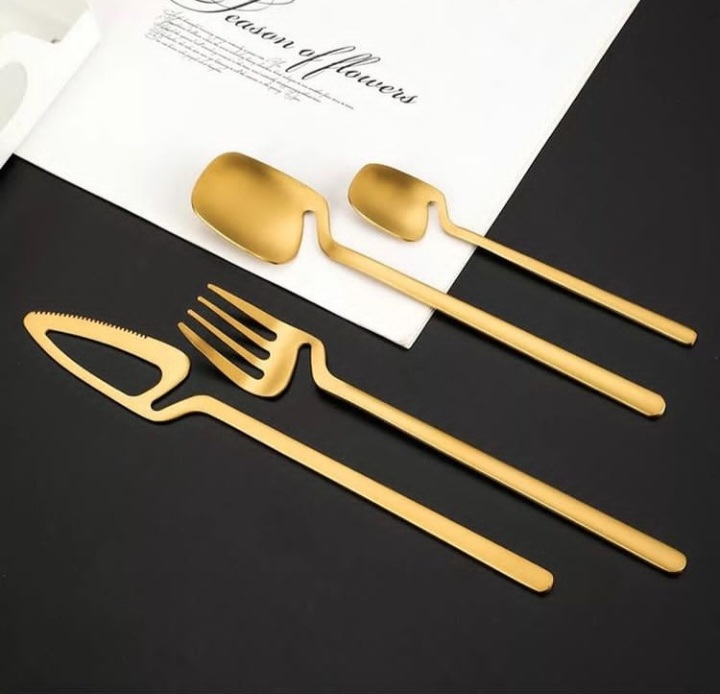 Luxury Spiral Gold Cutlery Set