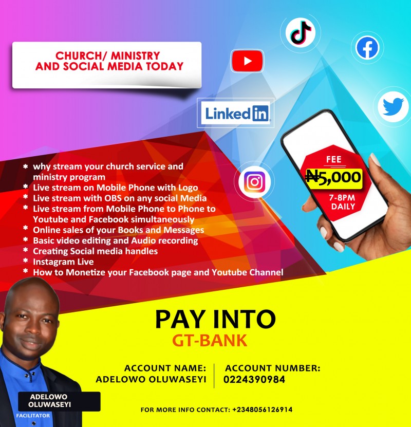 CHURCH/MINISTRY AND SOCIAL MEDIA TODAY