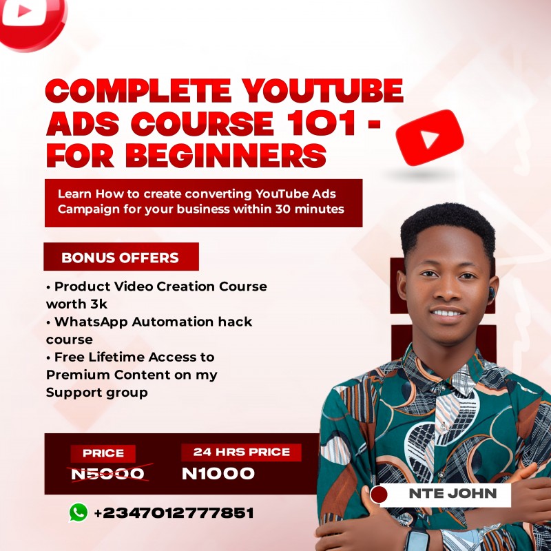 Buy YouTube Ads Course For Beginners How to advertise on YouTube by