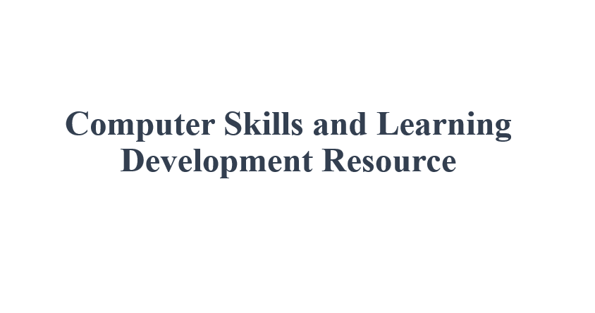 Introduction to Computer Basics and Resources