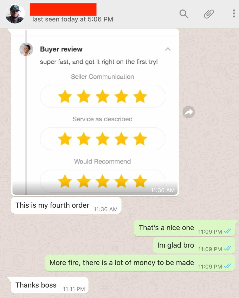 Customer review 1
