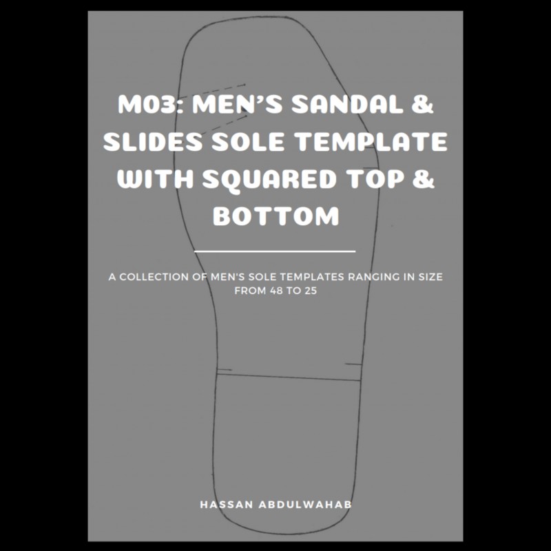 M03: Men's Sandal & Slides Sole Template with Squared Top & Bottom