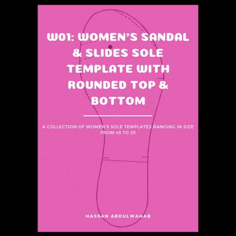 W01: Women's Sandal & Slides Sole Template with Rounded Top & Bottom