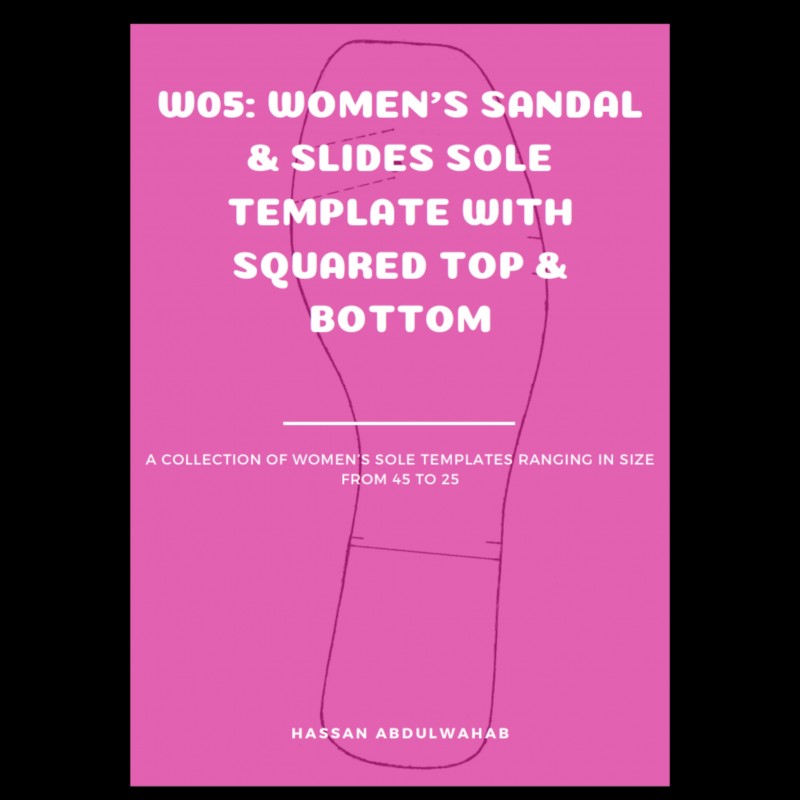 W05: Women's Sandal & Slides Sole Template with Squared Top & Bottom