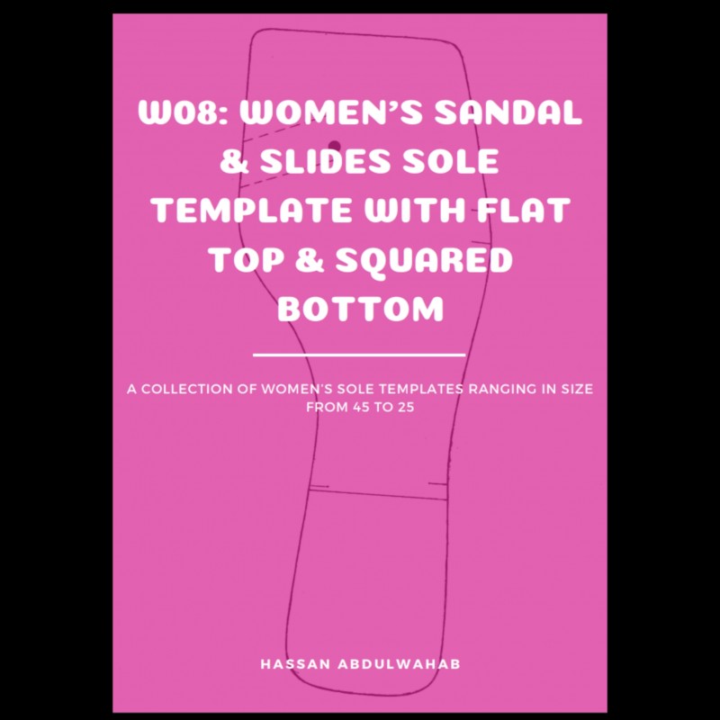 W08: Women's Sandal & Slides Sole Template with Flat Top & Squared Bottom
