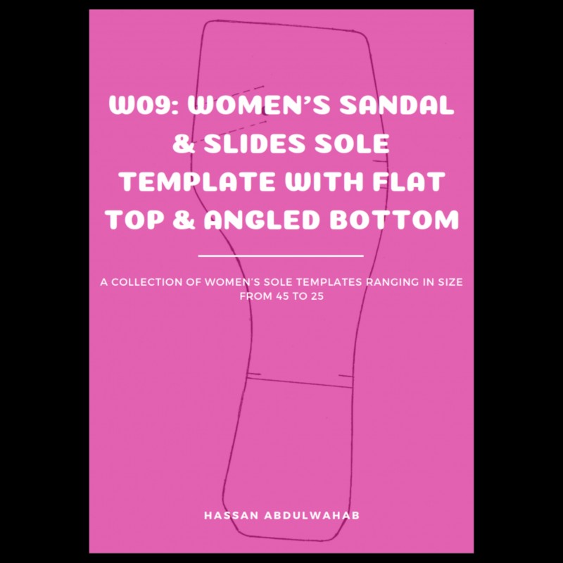 W09: Women's Sandal & Slides Sole Template with Flat Top & Angled Bottom