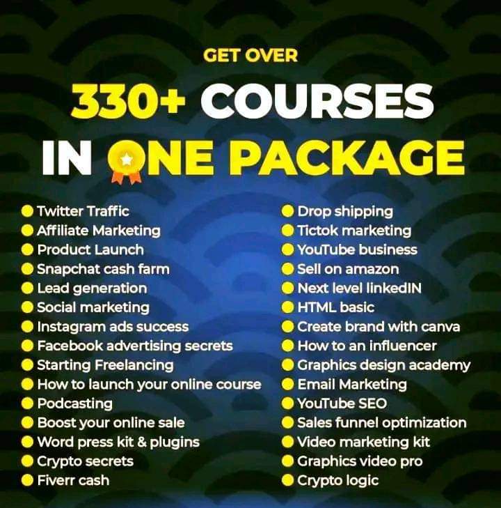 Buy 330+ COURSES IN ONE PACKAGE by 7FigureBossAcademy on Selar
