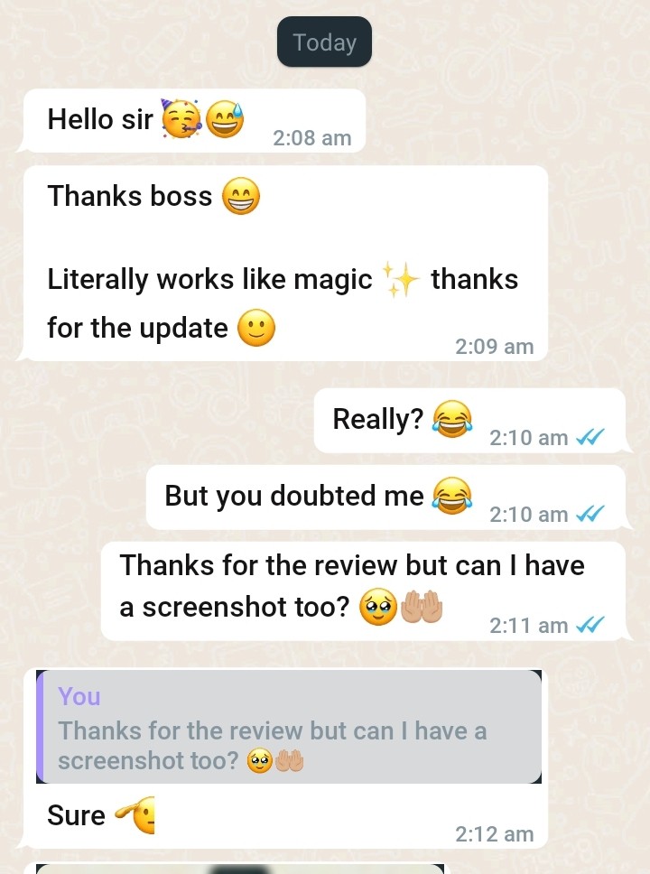 Customer review 1