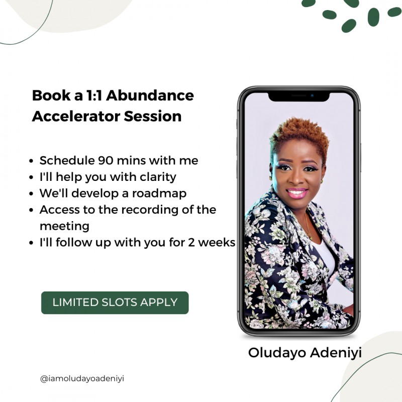 Buy One - On - One Abundance Accelerator Session by OLUDAYO ADENIYI on ...