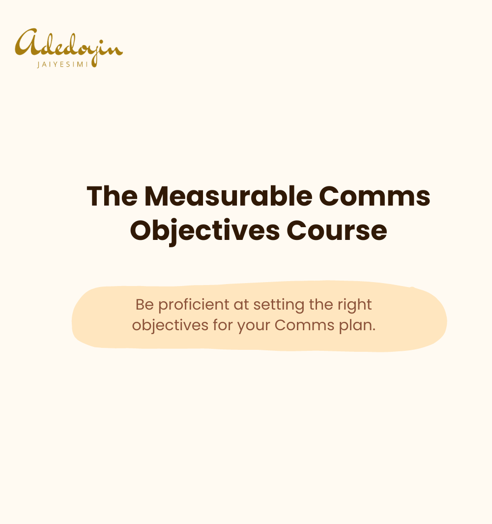 Measurable Comms Objectives Course