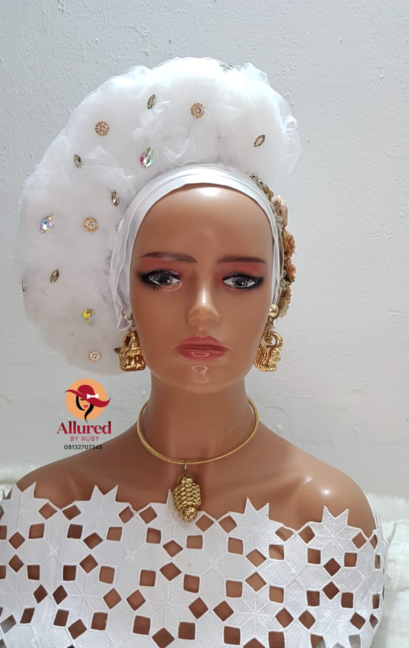 RICH AUNTY TULLE NET RUFFLES TURBAN CLASS