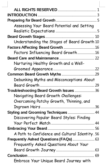BEARD GROWTH UNVEILED (EBOOK)