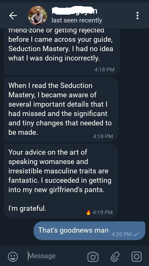SEDUCTION MASTERY (For Men)