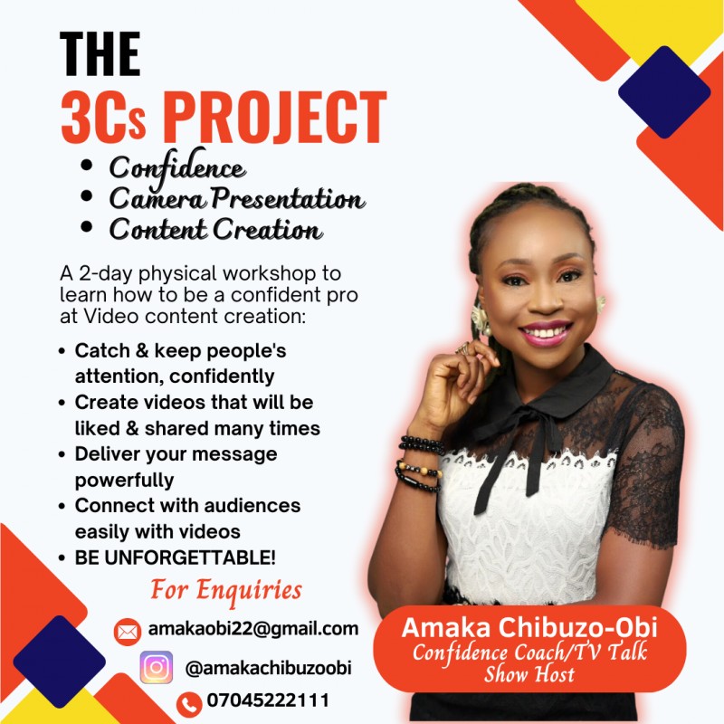 The 3Cs Project Workshop (Confidence, Camera Presentation & Content Creation)