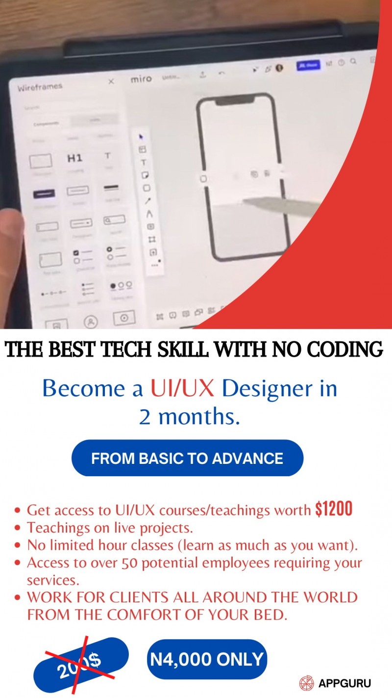 Buy UI/UX WEB/APPLICATION DEVELOPMENT COURSE by Victory Alebe on Selar