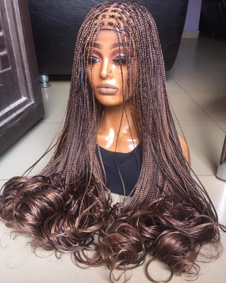 French curl braided wig
