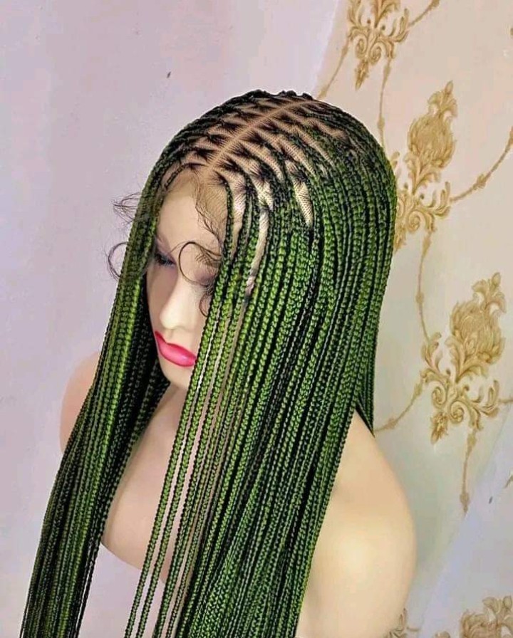 Tinny knotless braid closure wig