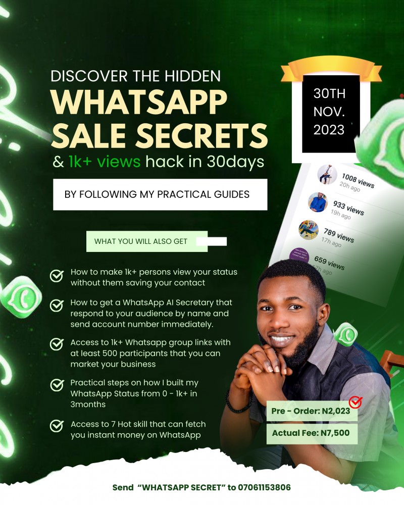 Buy WHATSAPP SALES SECRETS by Samuel Adesola on Selar | selar