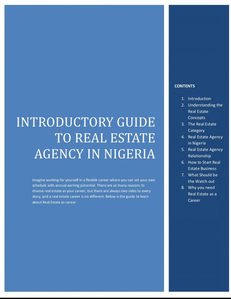 Introductory Guide to Real Estate Agency in Nigeria