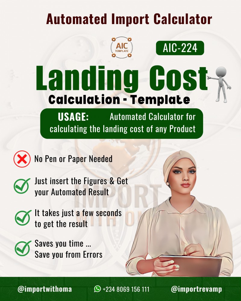 Buy Landing Cost Automated Calculation AIC224 by Automated Import Calculator on Selar.co