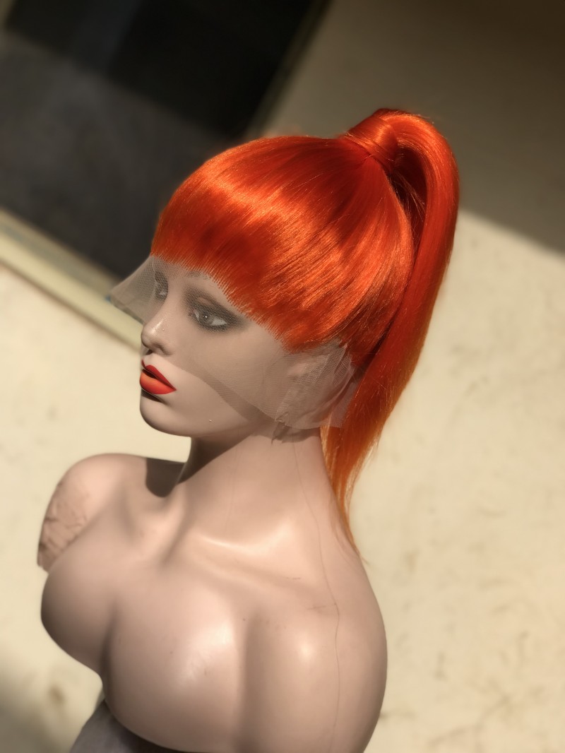 Fire Orange color of Full lace wig