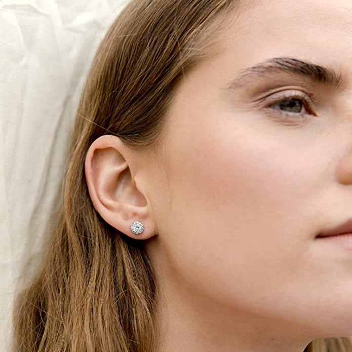 Diamond Halo Earrings