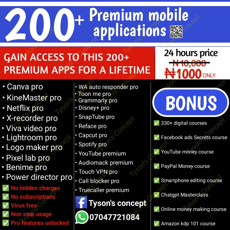 Buy 200+ Premium Apps by Tyson's concept on Selar