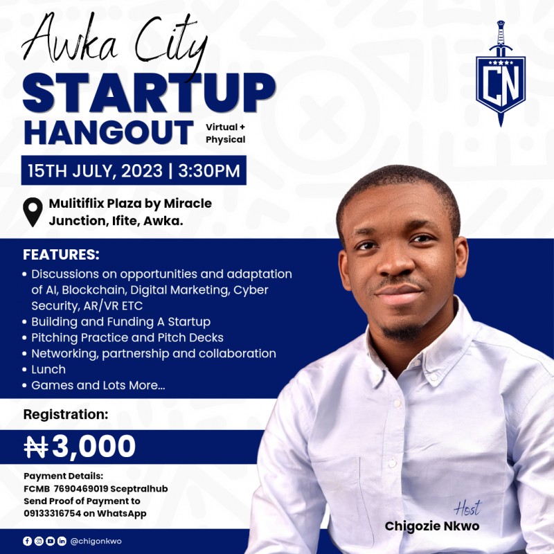 Buy STARTUP HANGOUT _ AWKA by Chigozie Nkwo on Selar