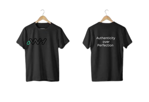 Authenticity over perfection round neck shirt