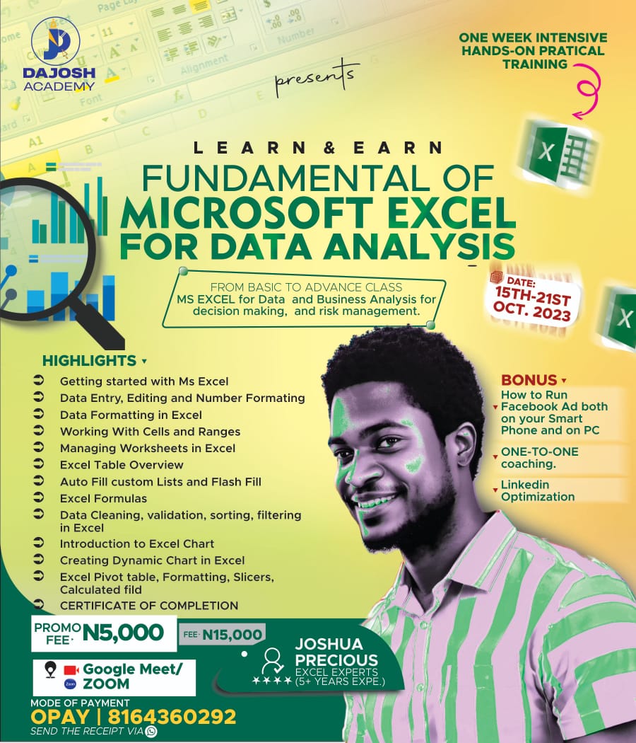 DATA ANALYSIS WITH EXCEL