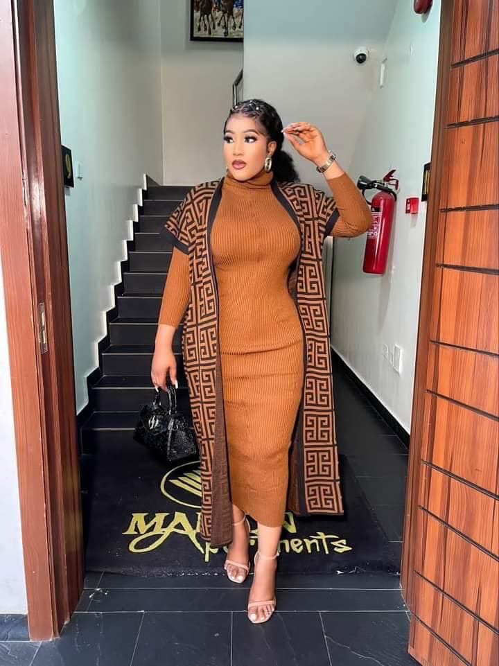 Turtle neck dress with jacket