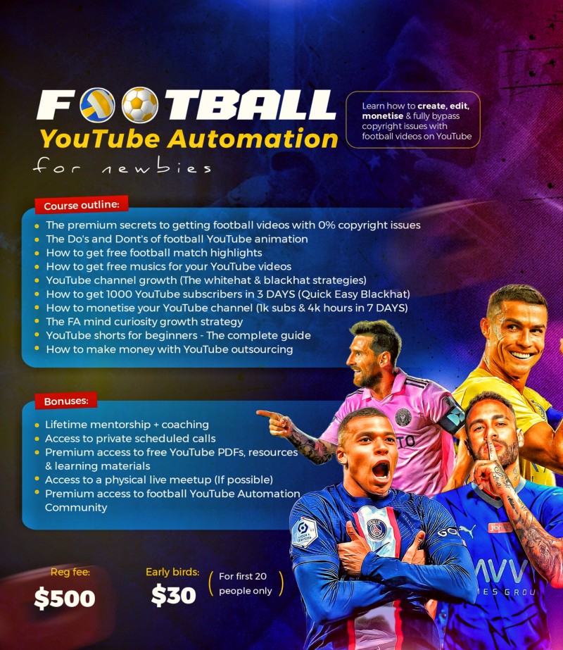 Buy Football YouTube Automation For Beginners By Digistore On Selar