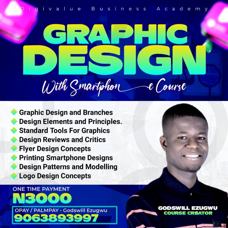 Smartphone Graphics Design Course Buy GRAPHICS DESIGN WITH SMARTPHONE COURSE by Digivalue Academy on Selar