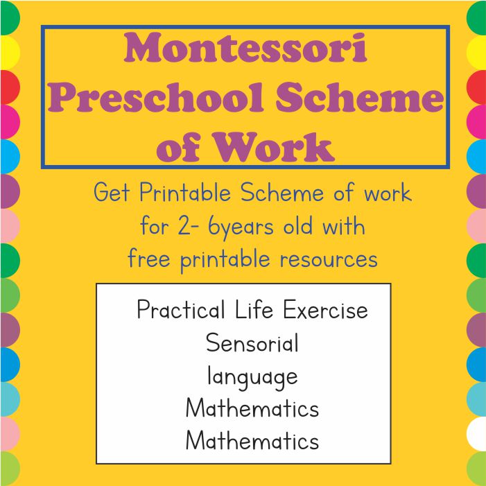 Montessori Scheme of Work