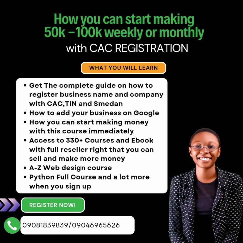 CAC REGISTRATION BLUEPRINT FOR BUSINESS AND COMPANY REGISTRATION (Ebook/Videos)