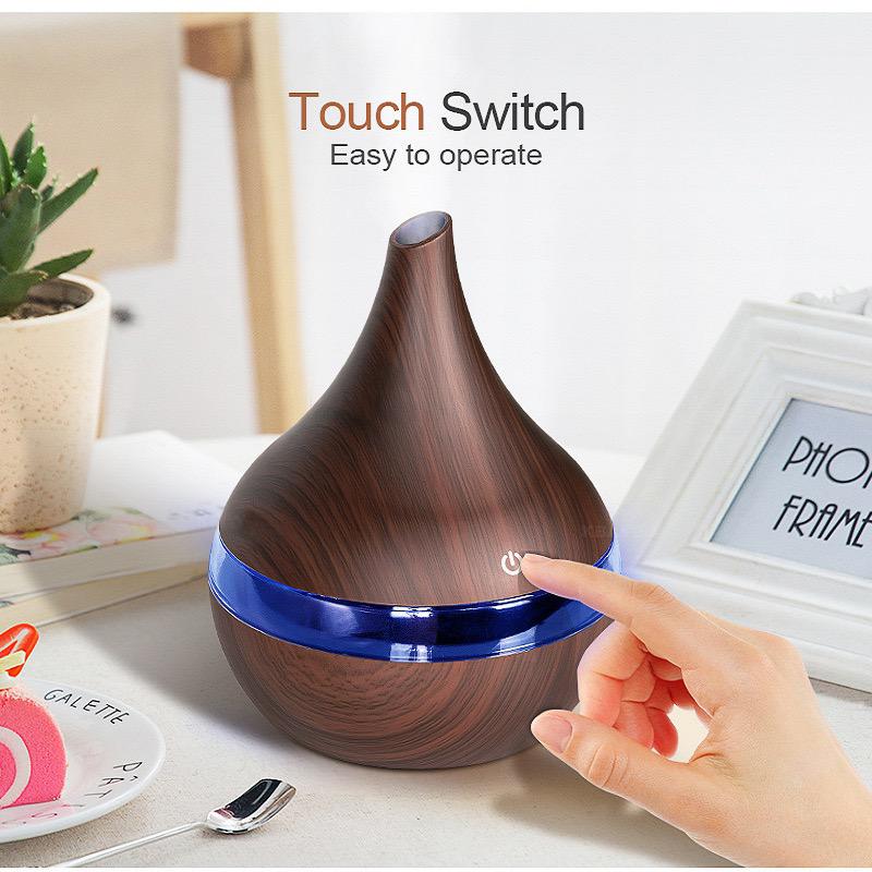 Wood ultrasonic air humidifier 300ml+ free essential oil