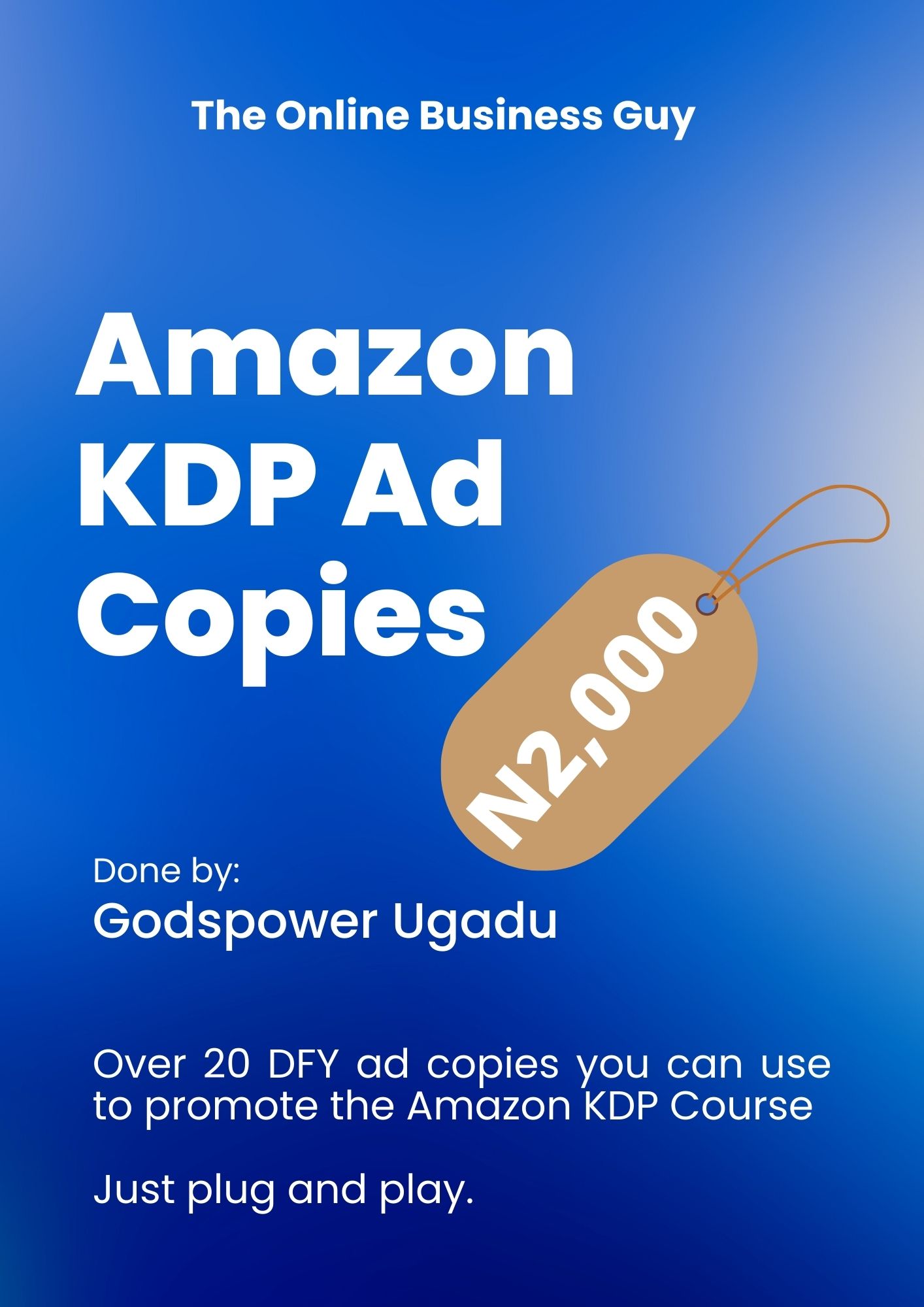 Amazon KDP DONE-FOR-YOU Ad Copy for Affiliate Marketers