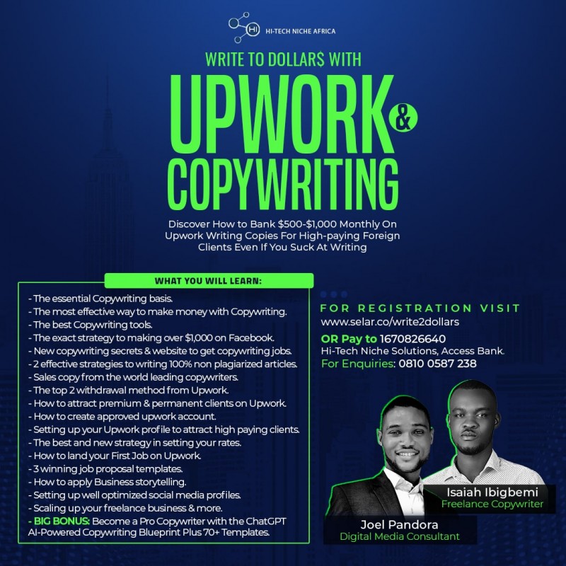 Write to Dollars With Upwork and Copywriting