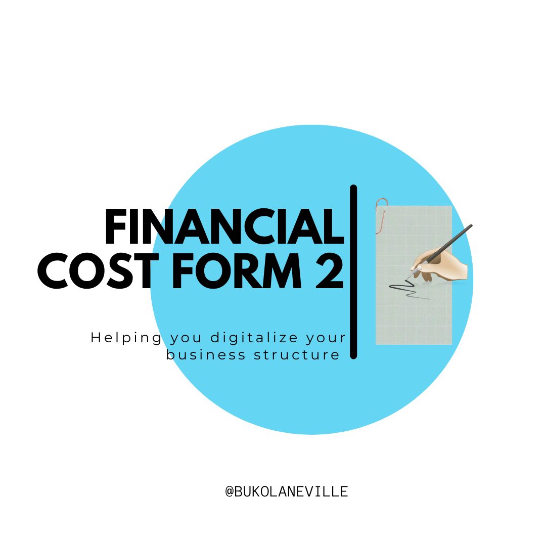Buy bnc financial costing form for retail and wholesale by bukola