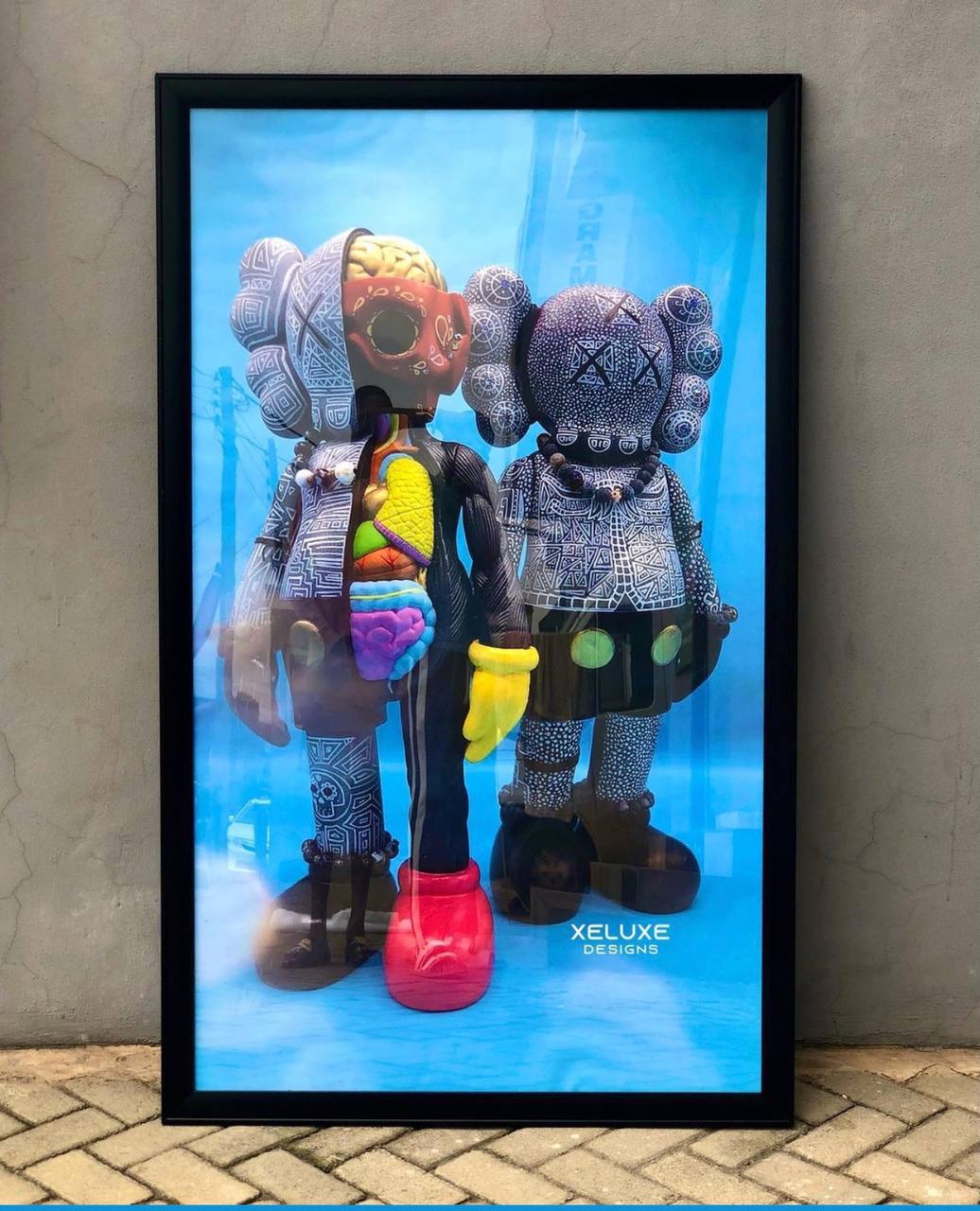 Colorful Kaws art work black edge