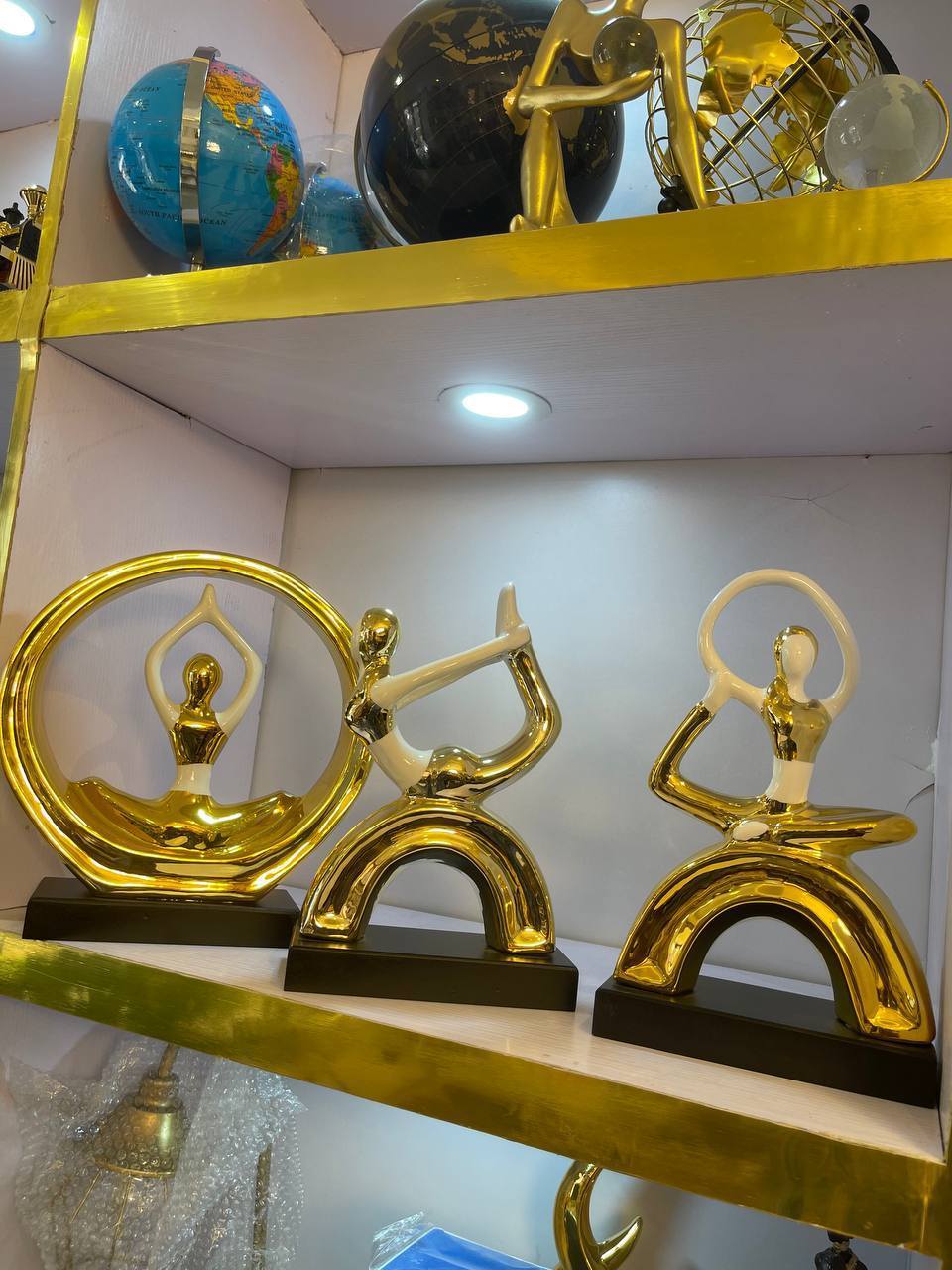 Golden yoga woman