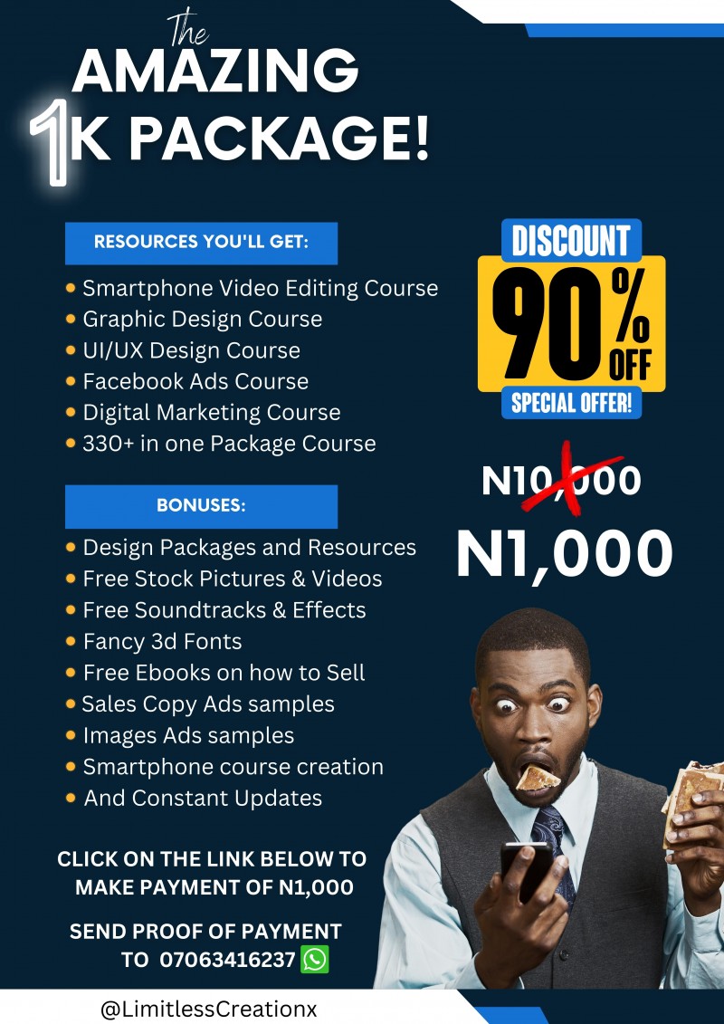 Buy Amazing 1k Digital Package by Limitless Creationx on Selar