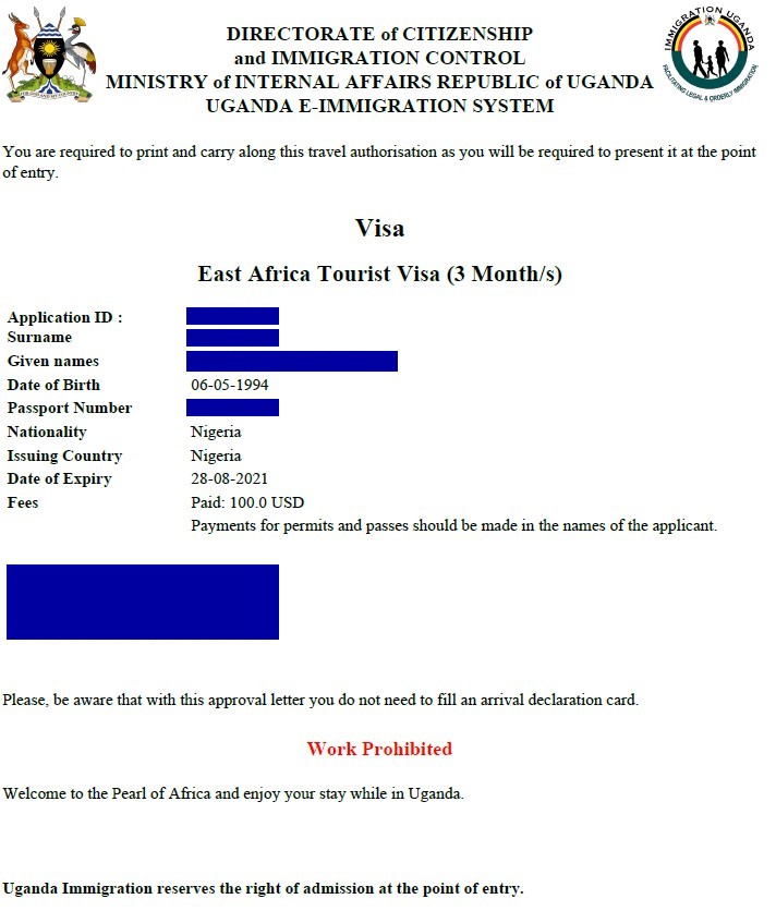 East Africa Tourist Visa Advisory (3in1 Visa- Rwanda, Uganda, Kenya)