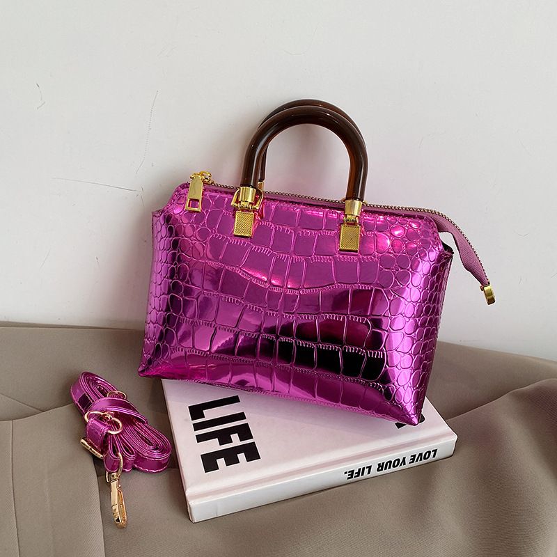 Patent Leather Handbags Designer Female Crocodile Pattern Shoulder Bags Green Blue Crossbody Bag Messenger Bag