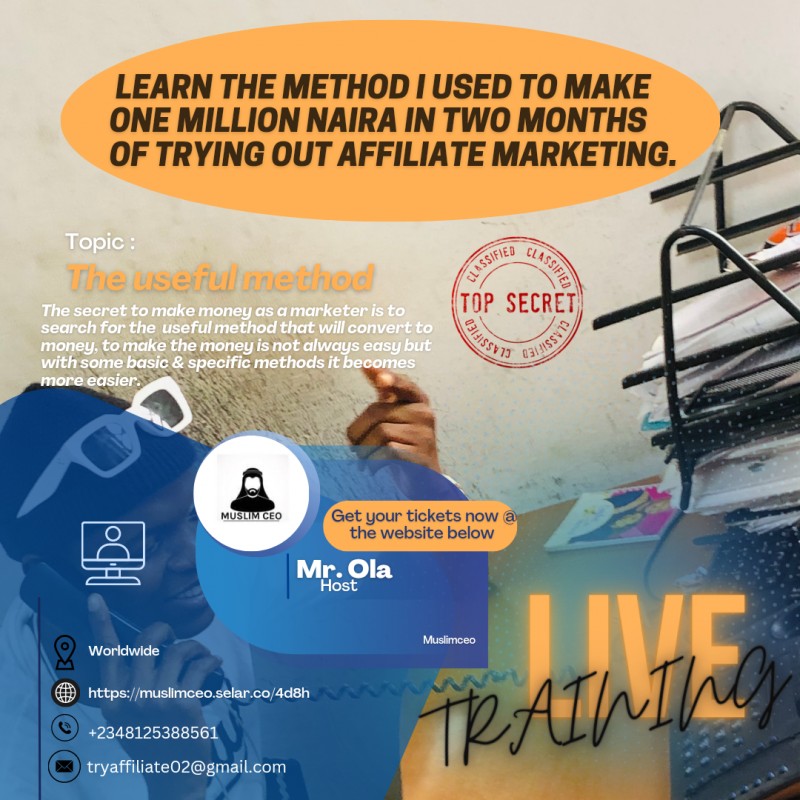Join this class & learn how I make 1 million in 2 month of joining affiliate marketing.