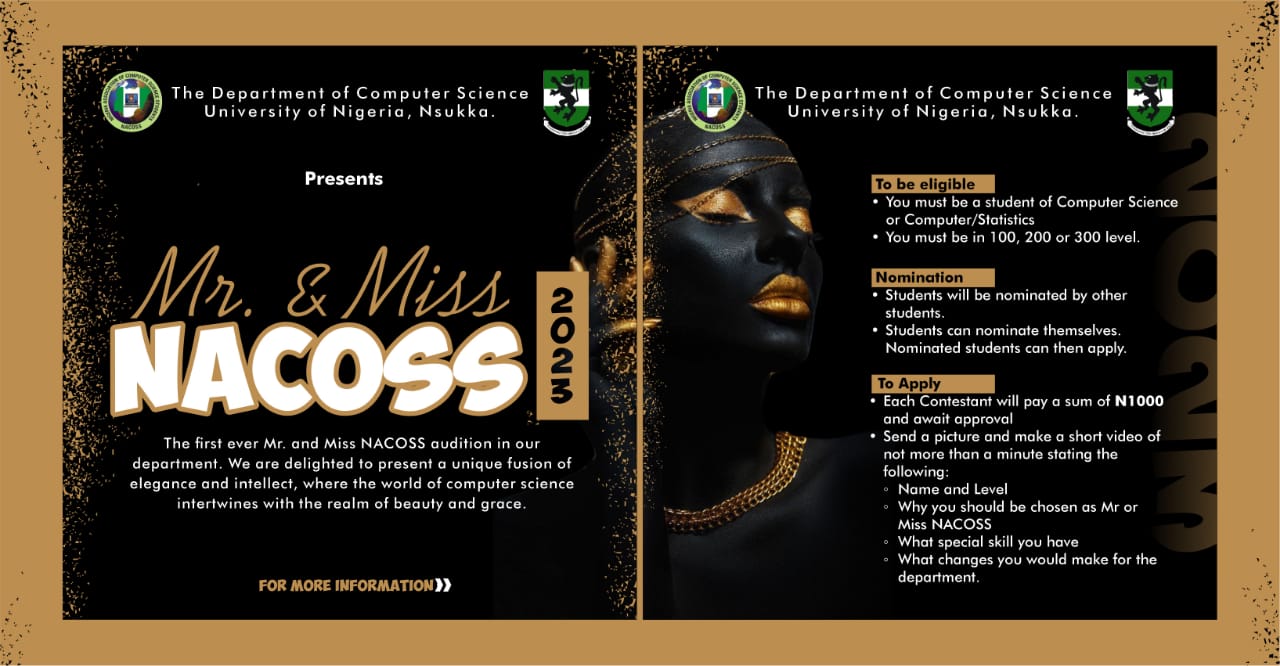 Subscribe MR & MISS NACOS APPLICATION FORM by NACOS UNN on Selar