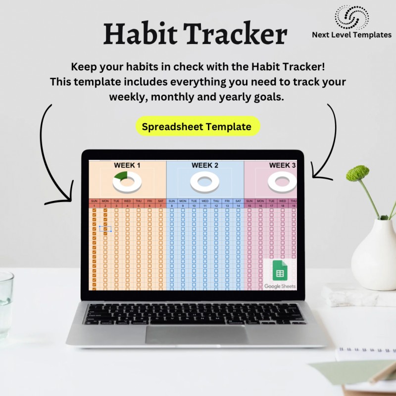 Buy Habit Tracker - Google Sheets Template by Next Level Templates on Selar